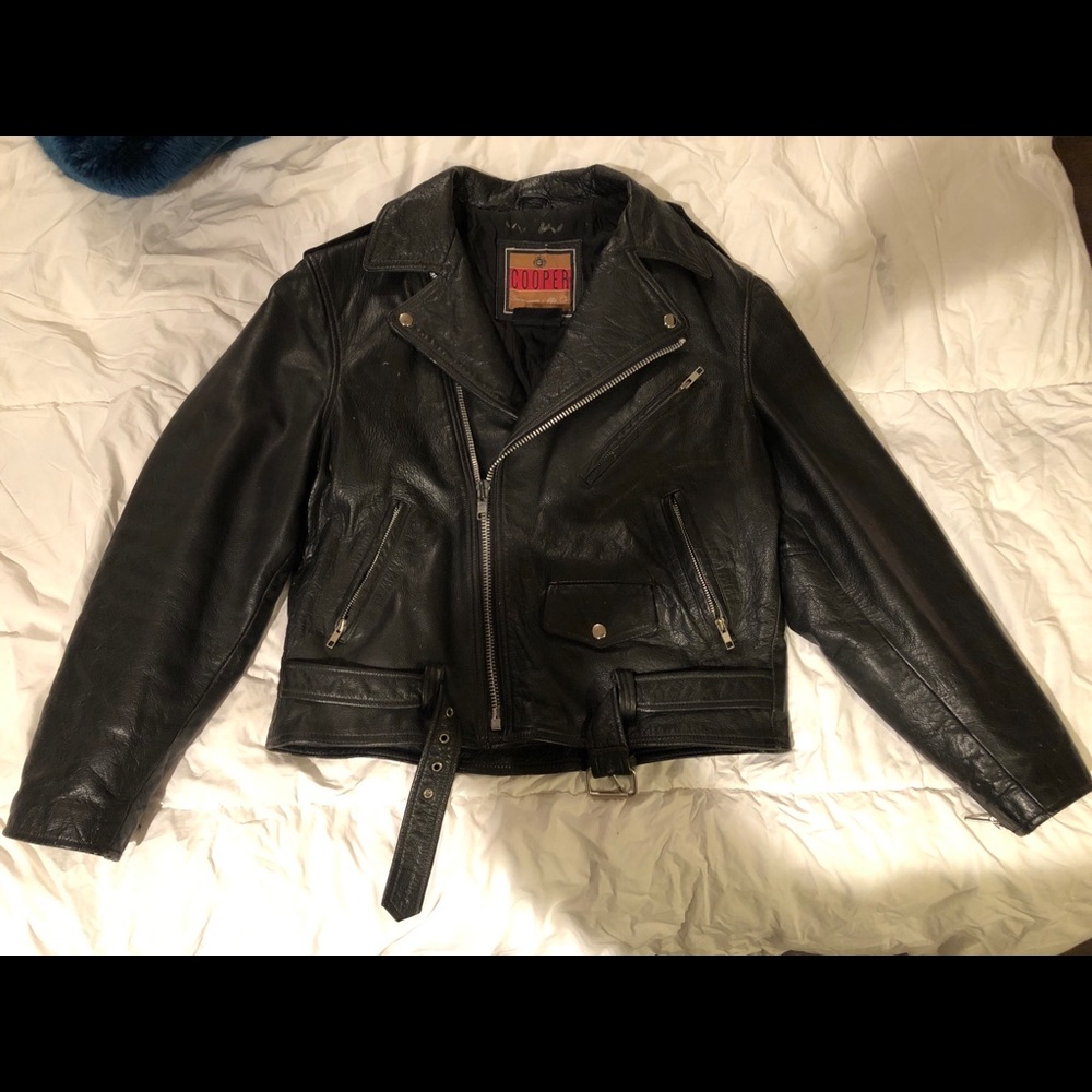 Biker leather jacket vintage medium